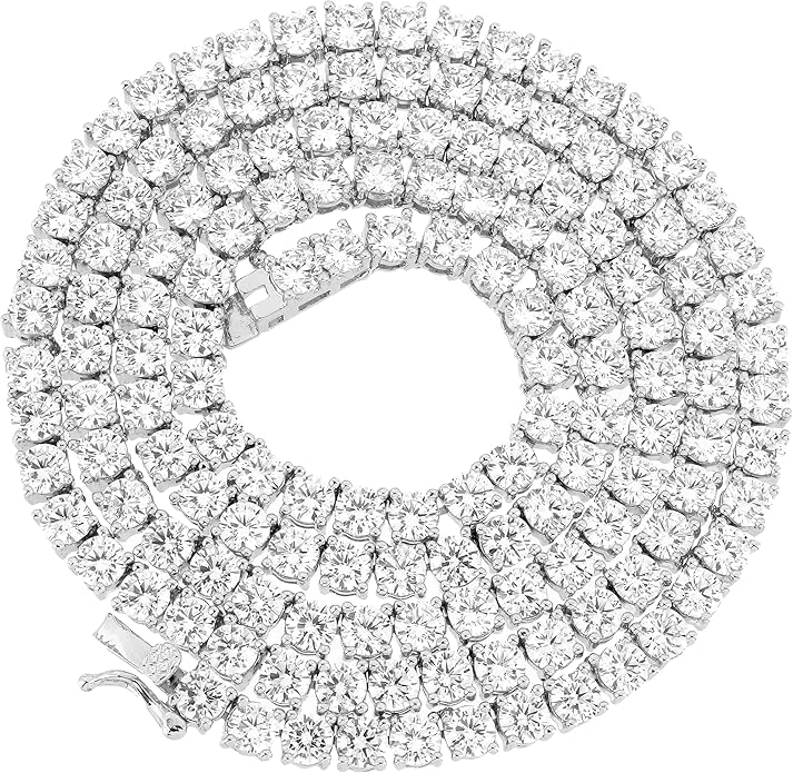 4mm Tennis Chain –  (925 Silver + VVS Moissanite)