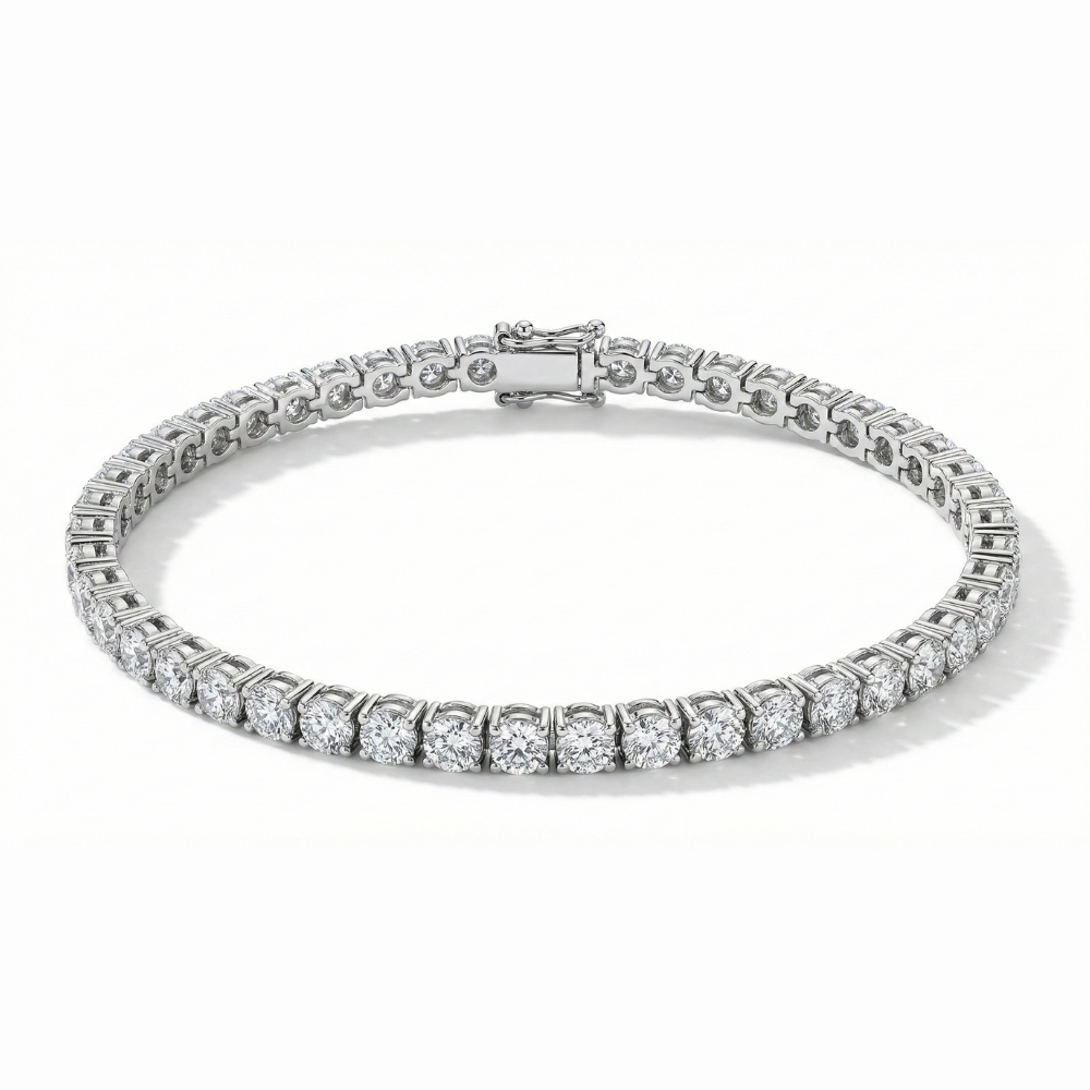 3mm Tennis Bracelet – (925 Silver + VVS Moissanite)