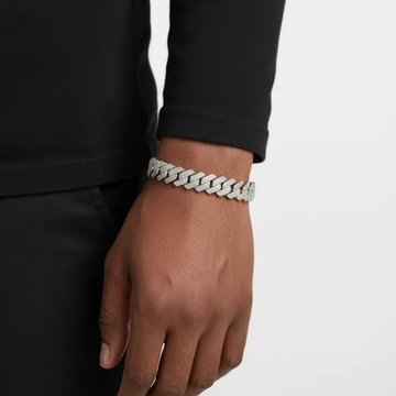 10mm Cuban Bracelet – (925 Silver + Moissanite)