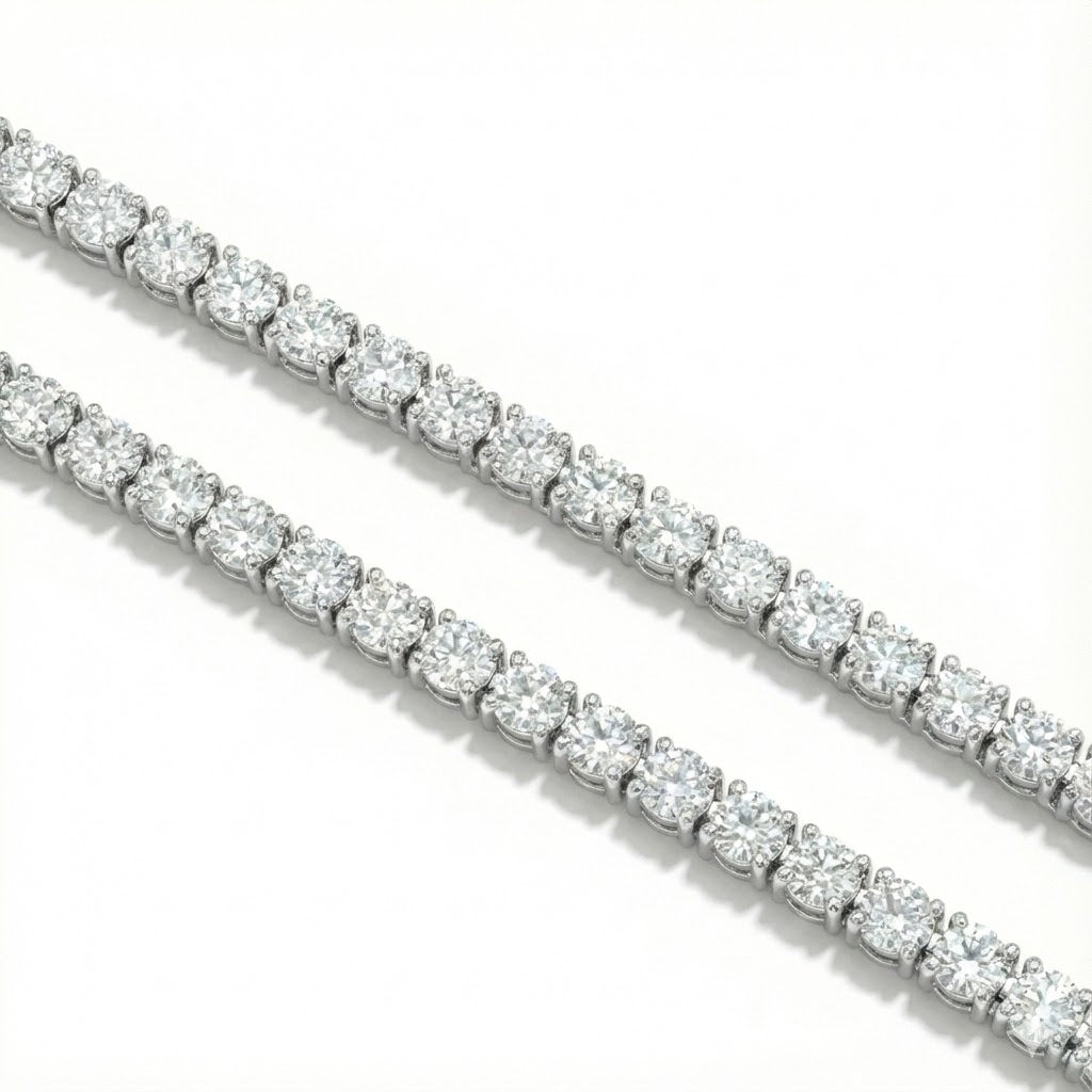 3mm Tennis Chain –  (925 Silver + VVS Moissanite)